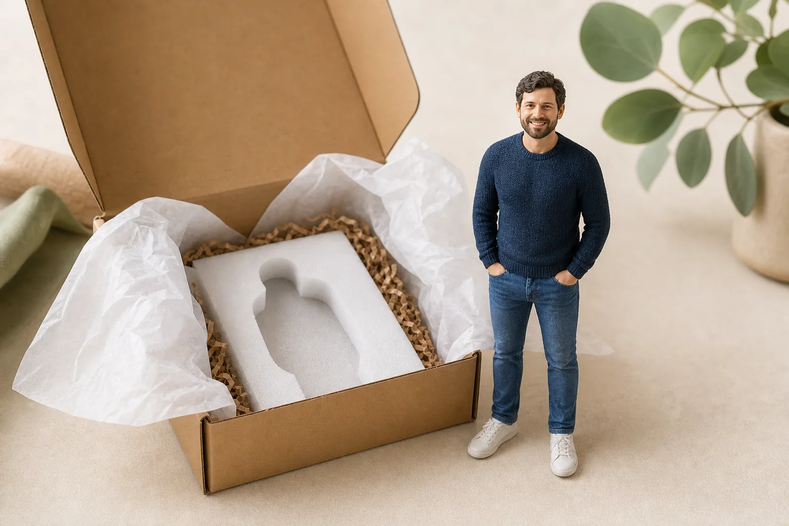 Finished custom figurine delivered as a gift